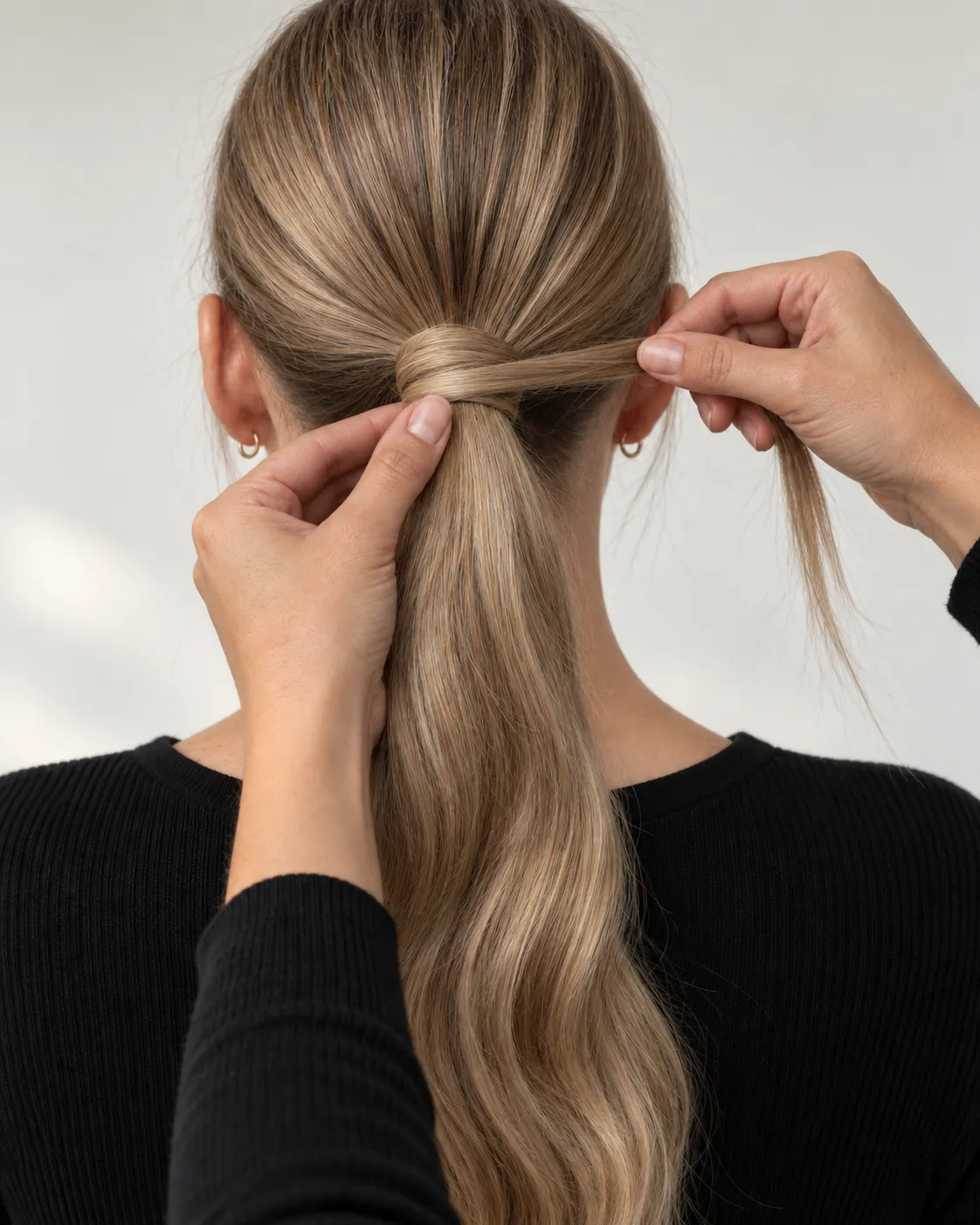 Montering av ponytail extensions, steg 3